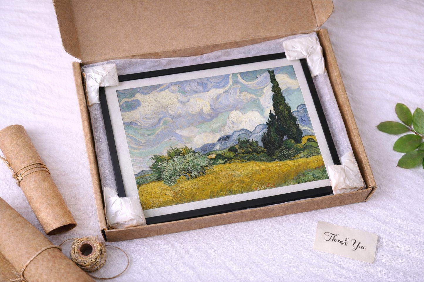 Wheat Fields Framed Print – Van Gogh Landscape Wall Art