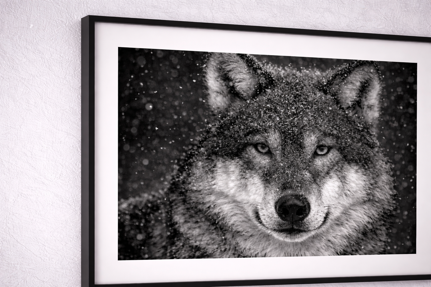 Wolf Framed Print – Minimal Black & White Animal Wall Art