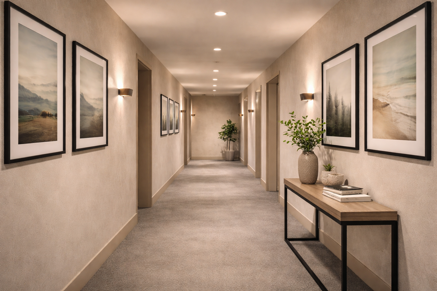 Corridor Flow – Framed Wall Art Set for Office Corridors & Workspaces