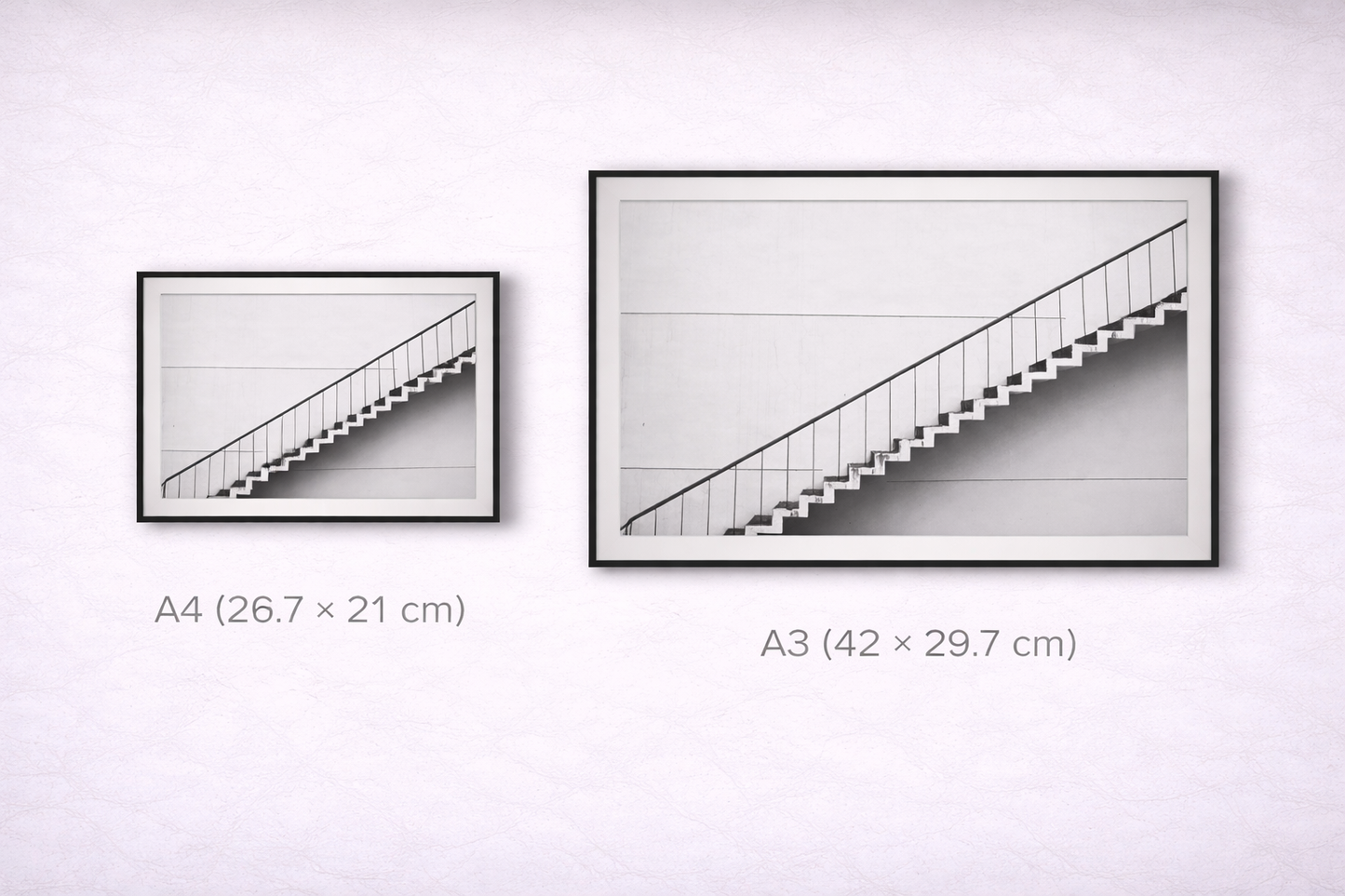 Minimal Staircase Framed Print – Modern Line Wall Art