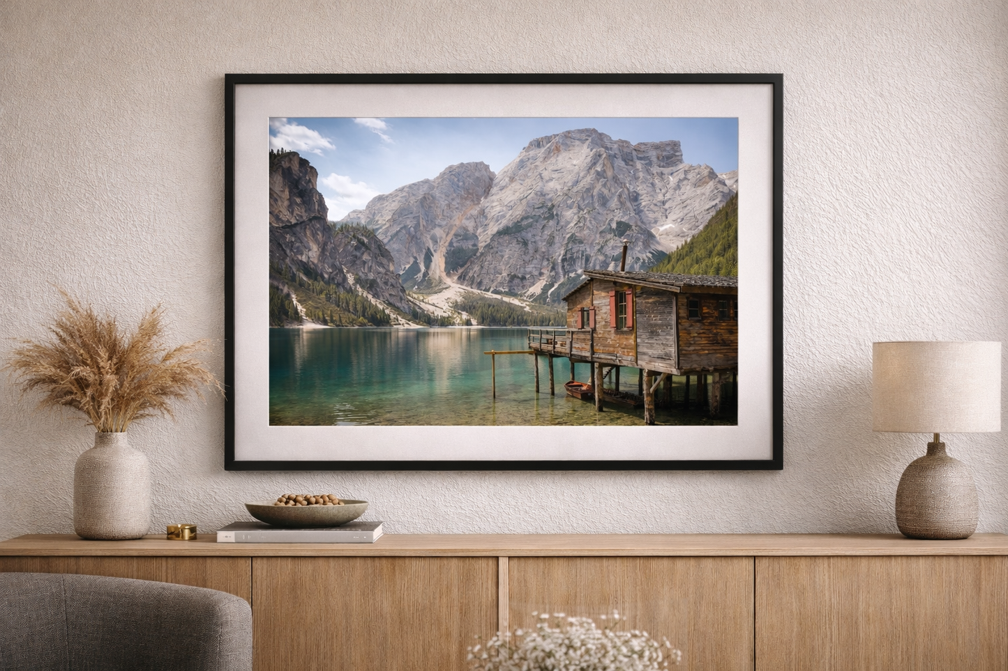 Lake Braies Framed Print – Dolomites Italy Landscape Wall Art