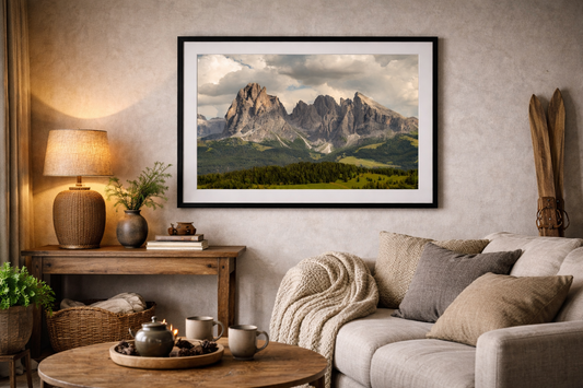 Dolomite Mountain Framed Print – Scenic Landscape Wall Art