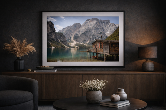 Lake Braies Framed Print – Dolomites Italy Landscape Wall Art