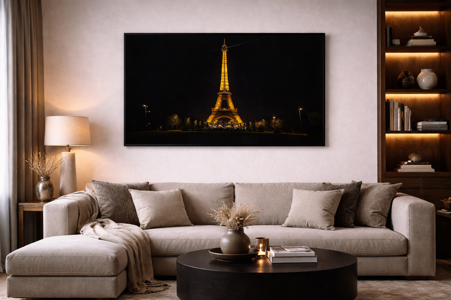 Paris Eiffel Tower Framed Print – Luxury Night City Wall Art