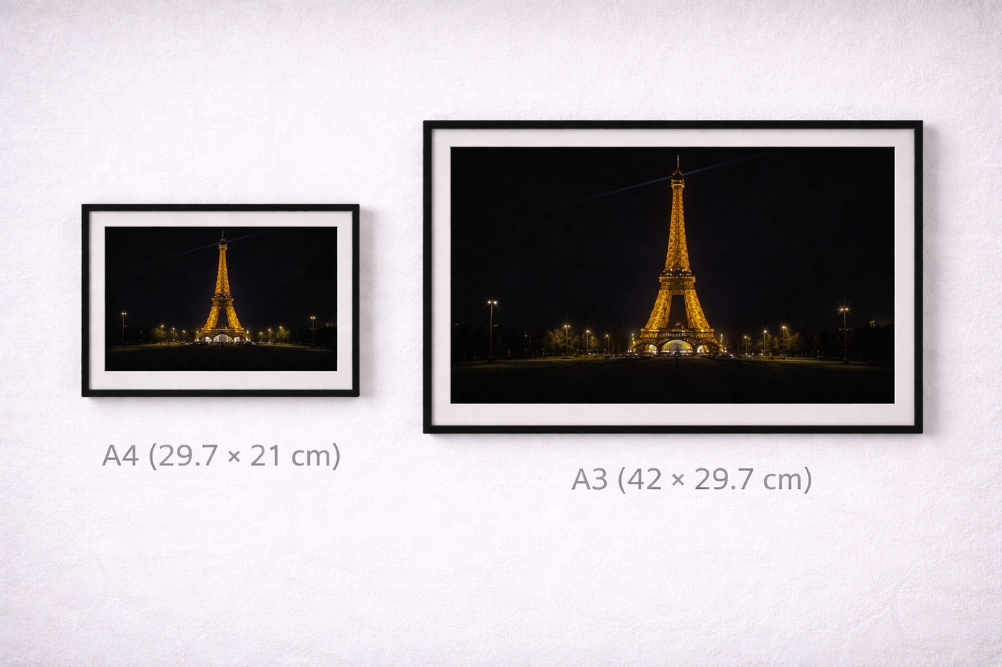 Paris Eiffel Tower Framed Print – Luxury Night City Wall Art