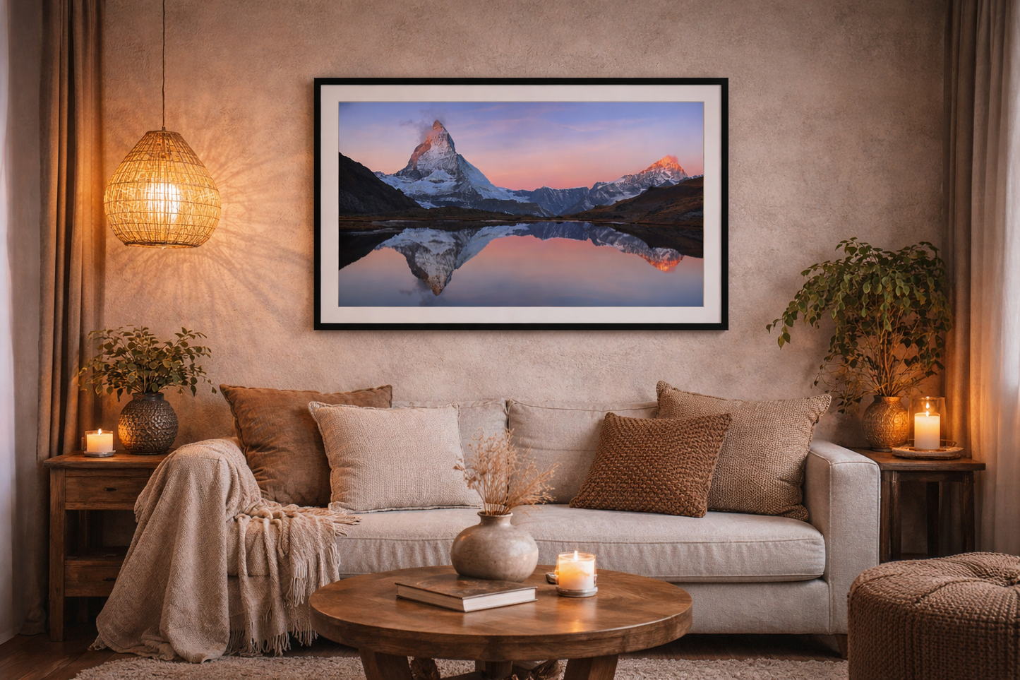 Matterhorn Reflection Framed Print – Mountain Sunset Wall Art
