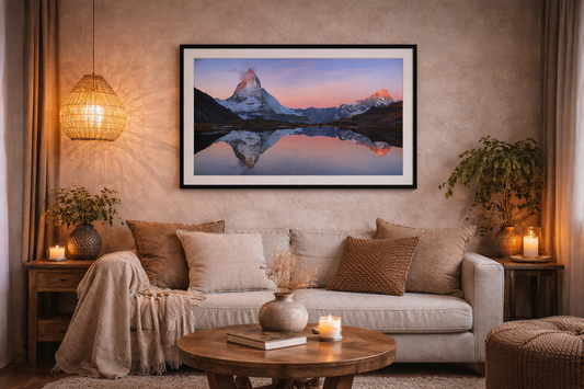 Matterhorn Reflection Framed Print – Mountain Sunset Wall Art