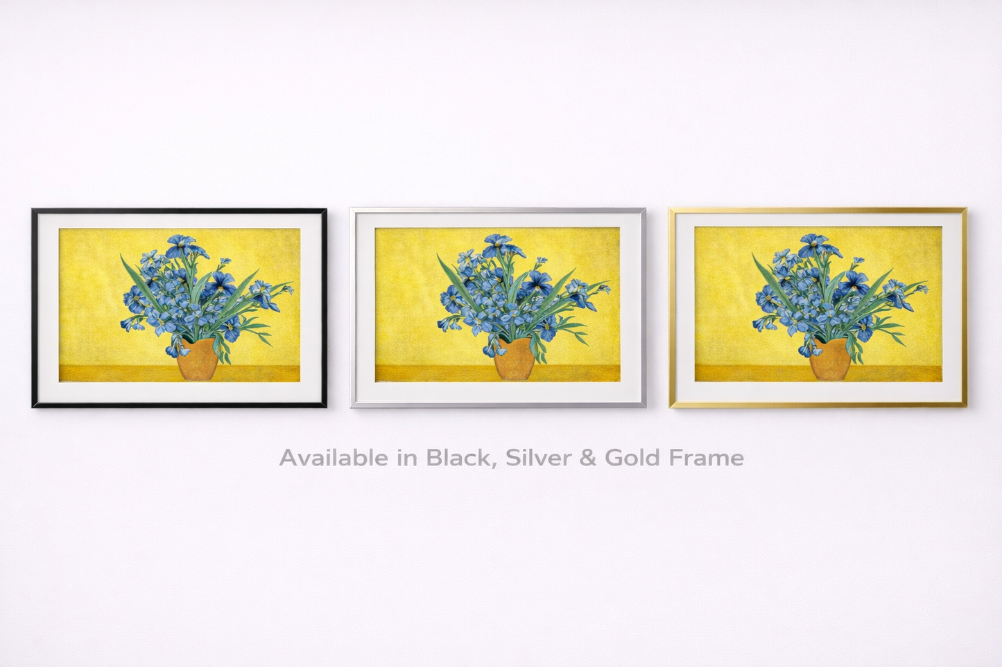 Blue Flowers in a Vase Framed Print – Van Gogh Floral Wall Art
