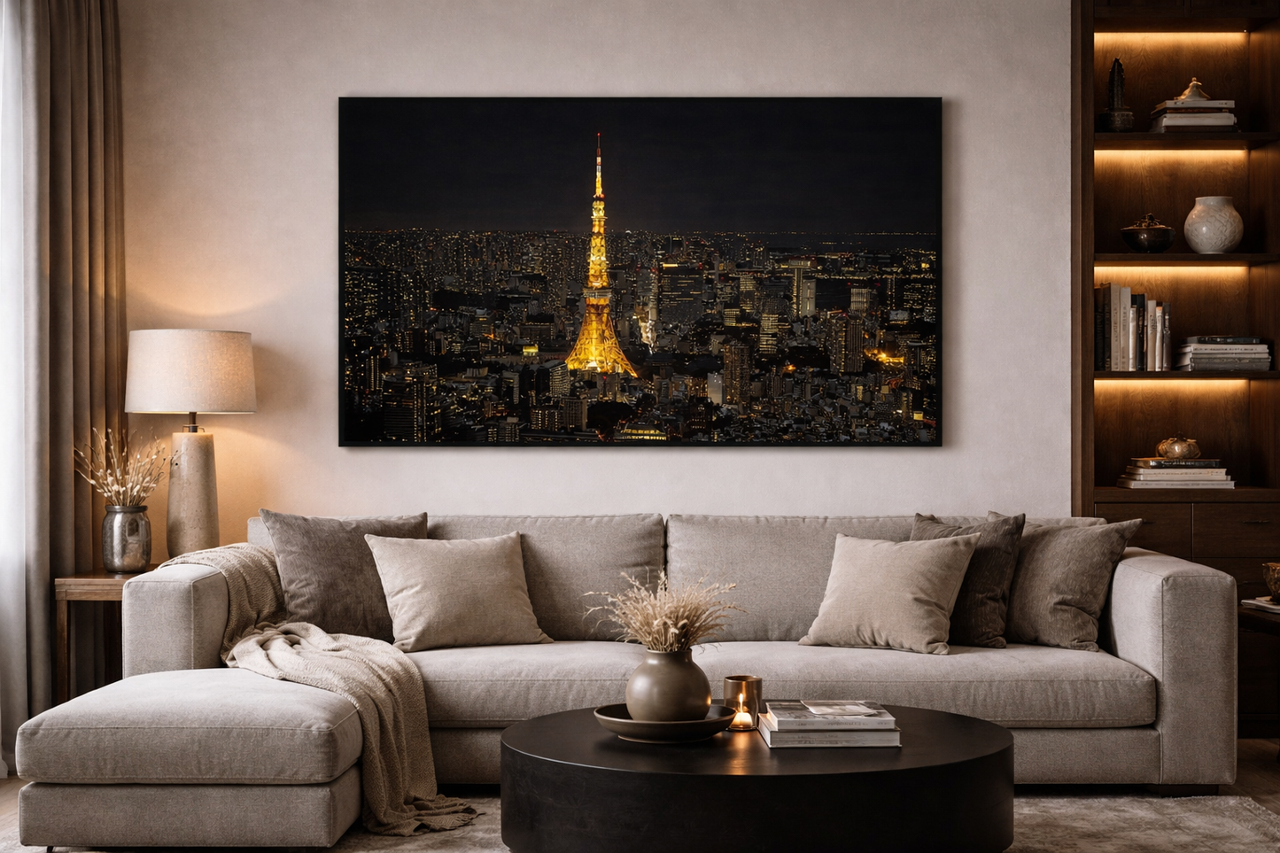 Tokyo Skyline Framed Print – Night City Wall Art with Tokyo Tower