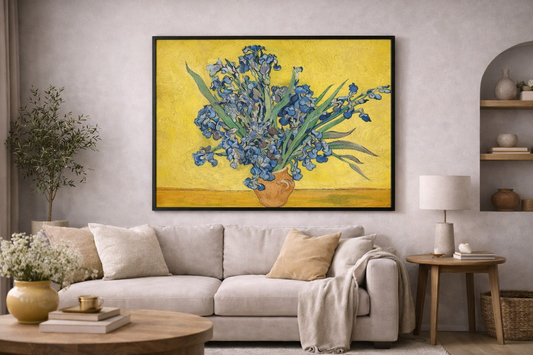 Blue Flowers in a Vase Framed Print – Van Gogh Floral Wall Art