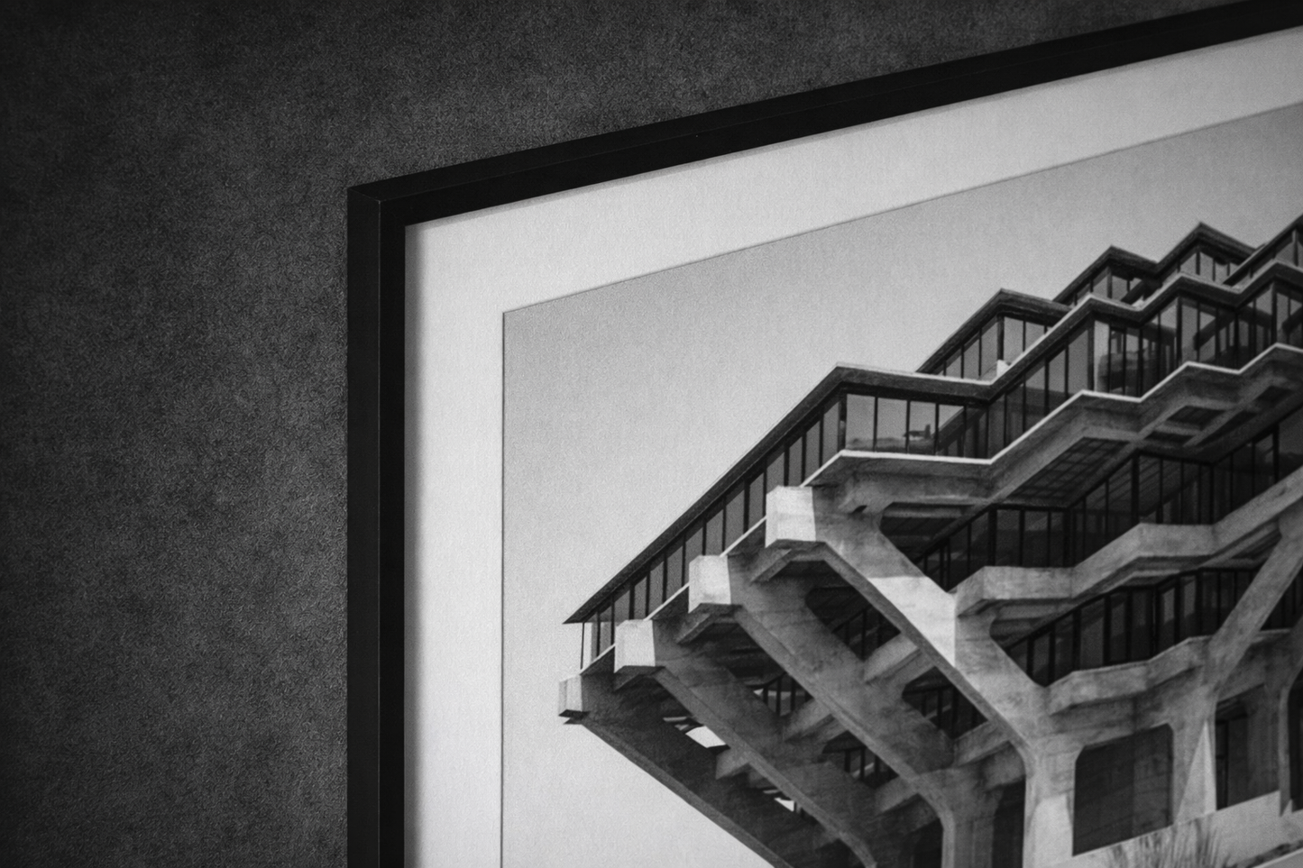Brutalist Architecture Framed Print – Modern Black & White Wall Art