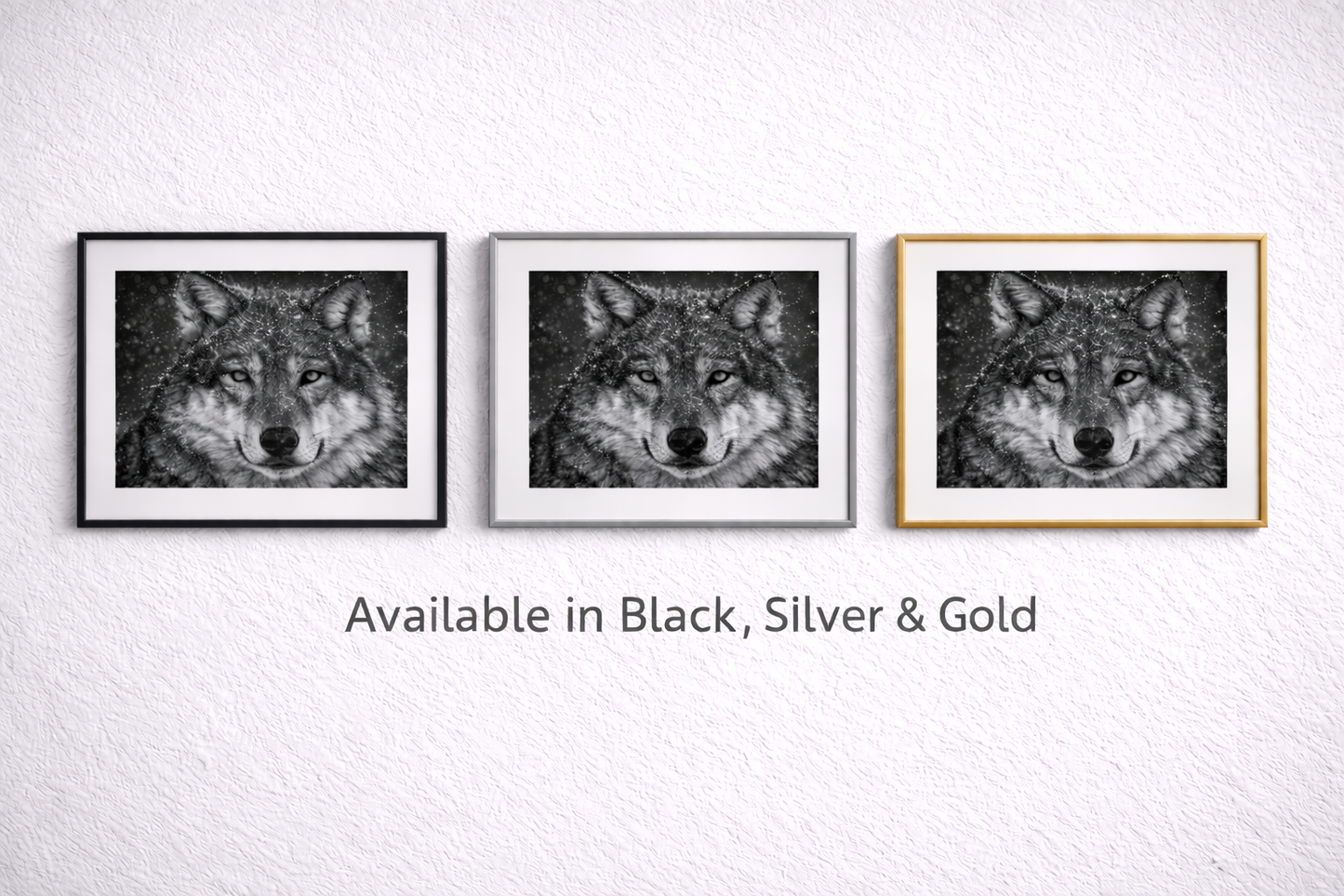 Wolf Framed Print – Minimal Black & White Animal Wall Art