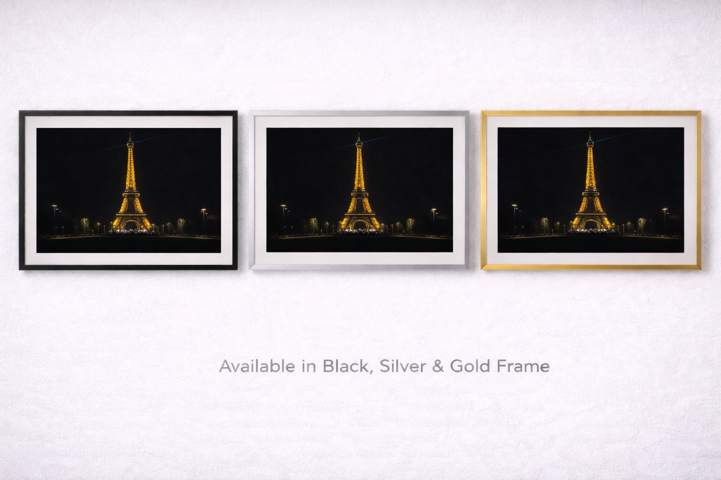 Paris Eiffel Tower Framed Print – Luxury Night City Wall Art