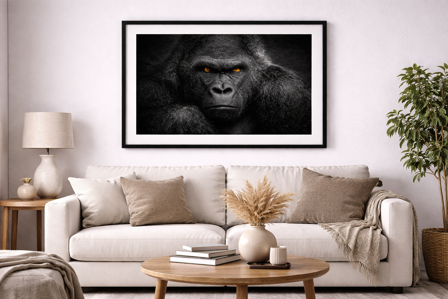 Gorilla Framed Print – Dark Power Animal Wall Art