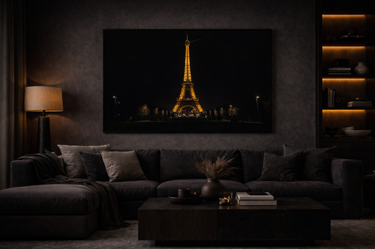 Paris Eiffel Tower Framed Print – Luxury Night City Wall Art