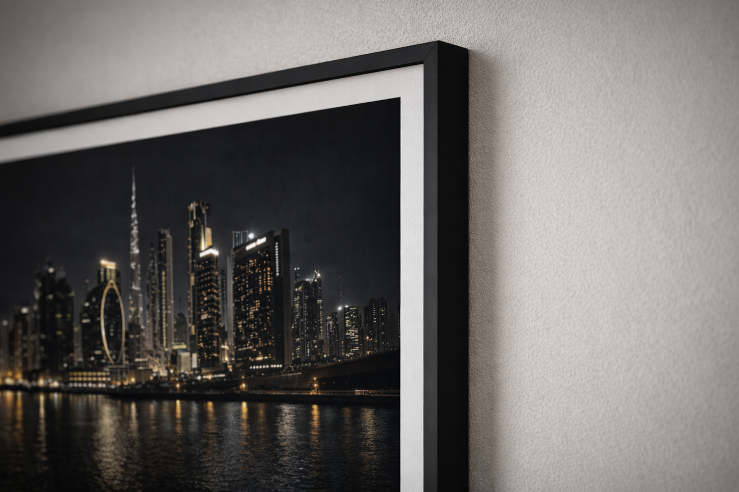 Dubai Skyline Framed Print – Luxury Night City Wall Art