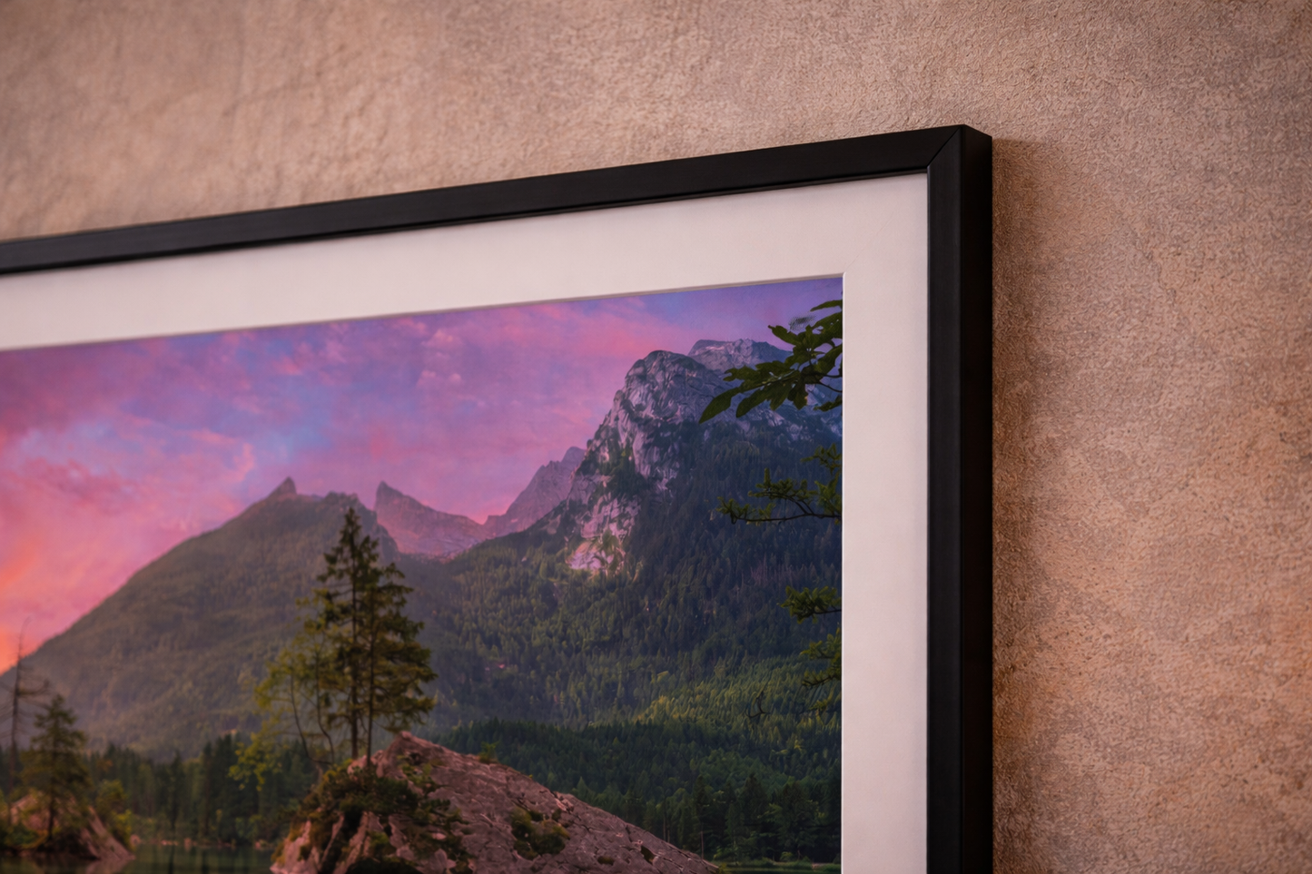 Bavarian Alps Sunset Lake Framed Print – German Landscape Wall Art