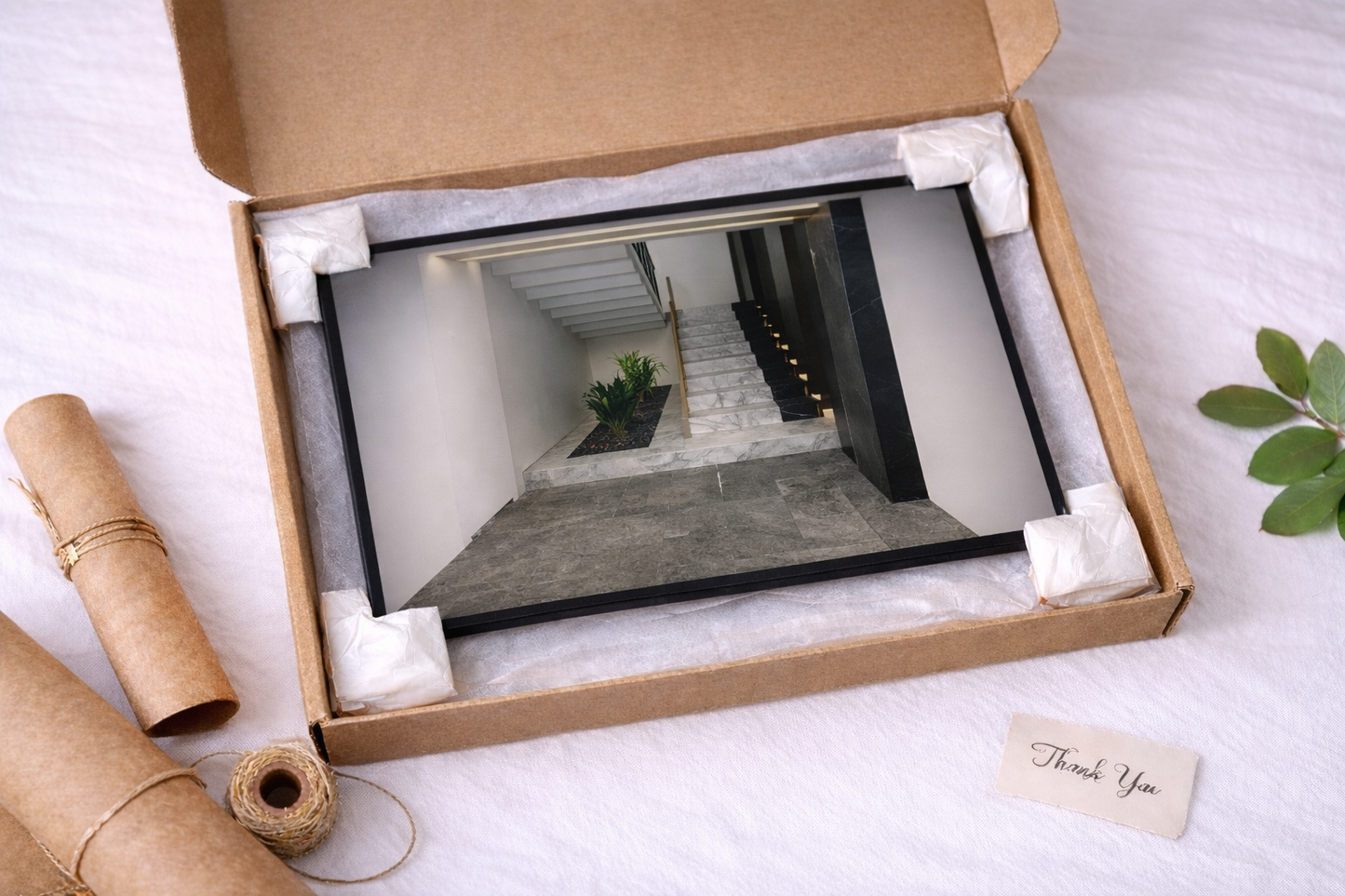 Modern Interior Architecture Framed Print – Minimal Neutral Wall Art