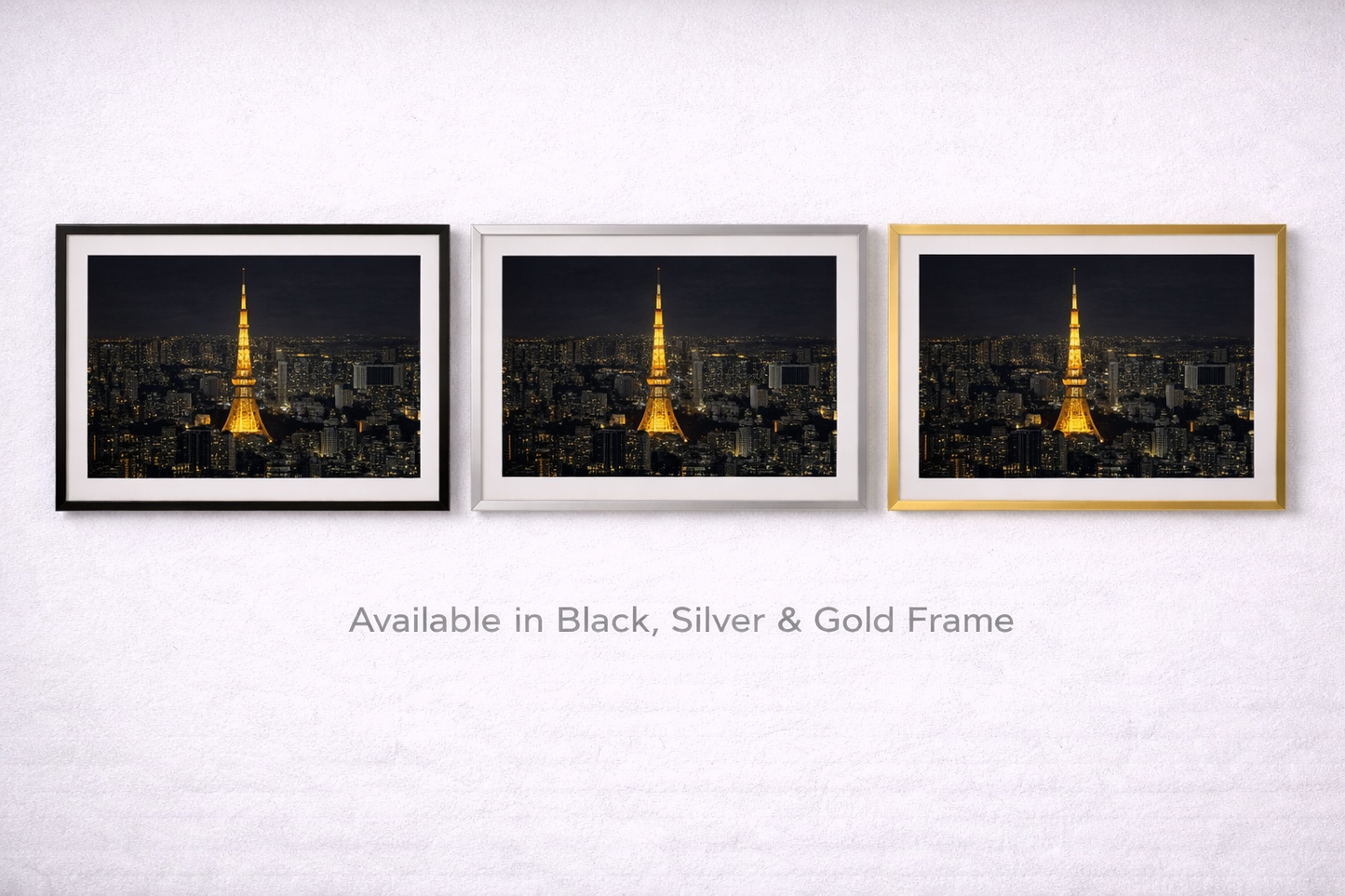 Tokyo Skyline Framed Print – Night City Wall Art with Tokyo Tower