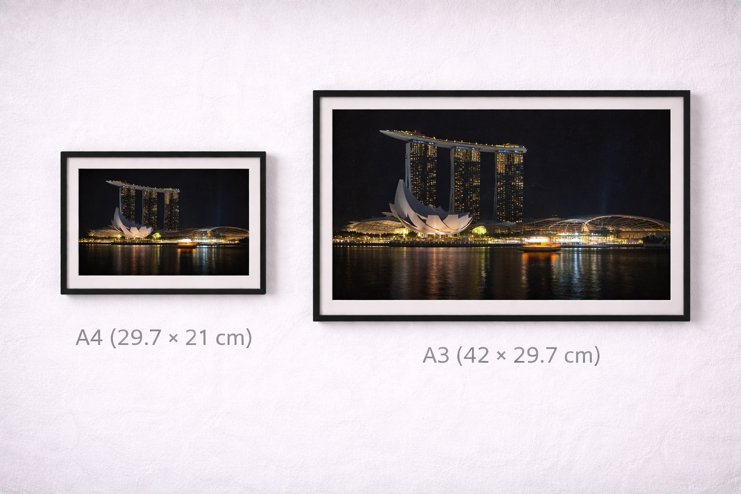 Marina Bay Sands Framed Print – Luxury Singapore Night Skyline Wall Art