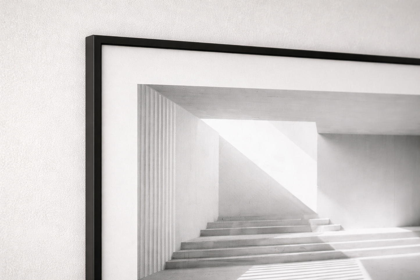 Minimalist Light & Shadow Framed Print – Luxury Neutral Wall Art