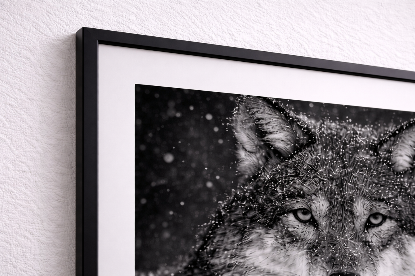 Wolf Framed Print – Minimal Black & White Animal Wall Art