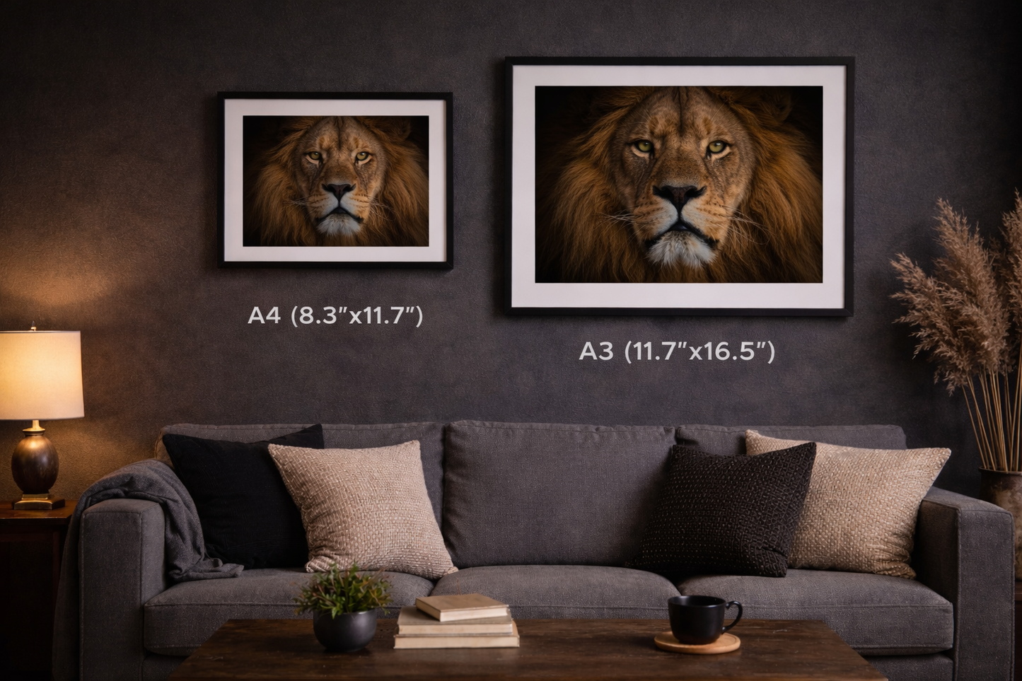 Lion Framed Print – Premium Wildlife Statement Wall Art