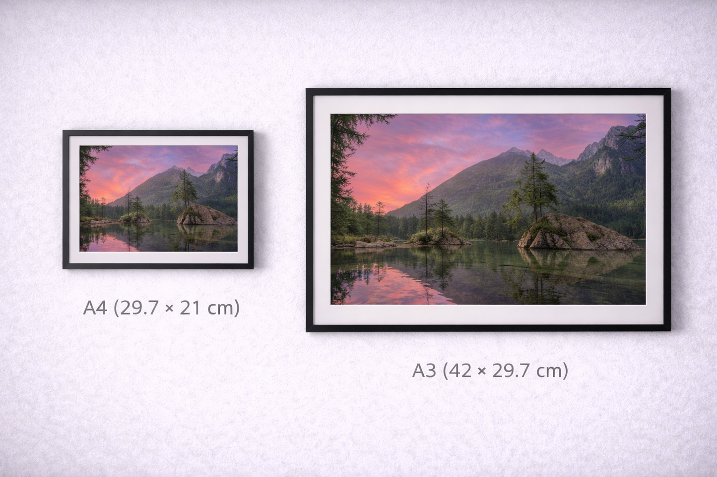 Bavarian Alps Sunset Lake Framed Print – German Landscape Wall Art
