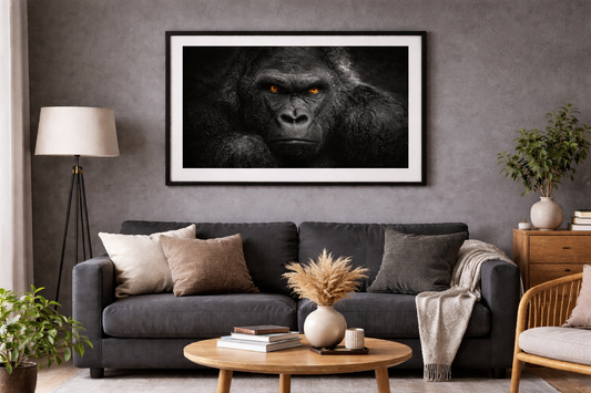 Gorilla Framed Print – Dark Power Animal Wall Art