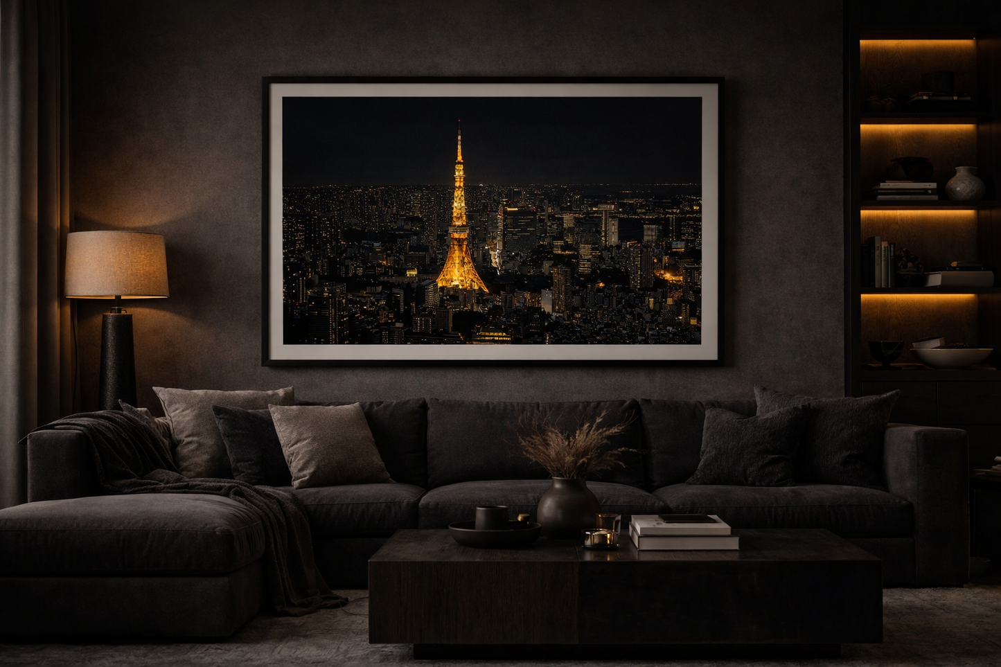 Tokyo Skyline Framed Print – Night City Wall Art with Tokyo Tower
