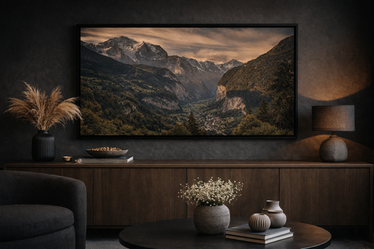 Lauterbrunnen Valley Framed Print – Swiss Alps Landscape Wall Art