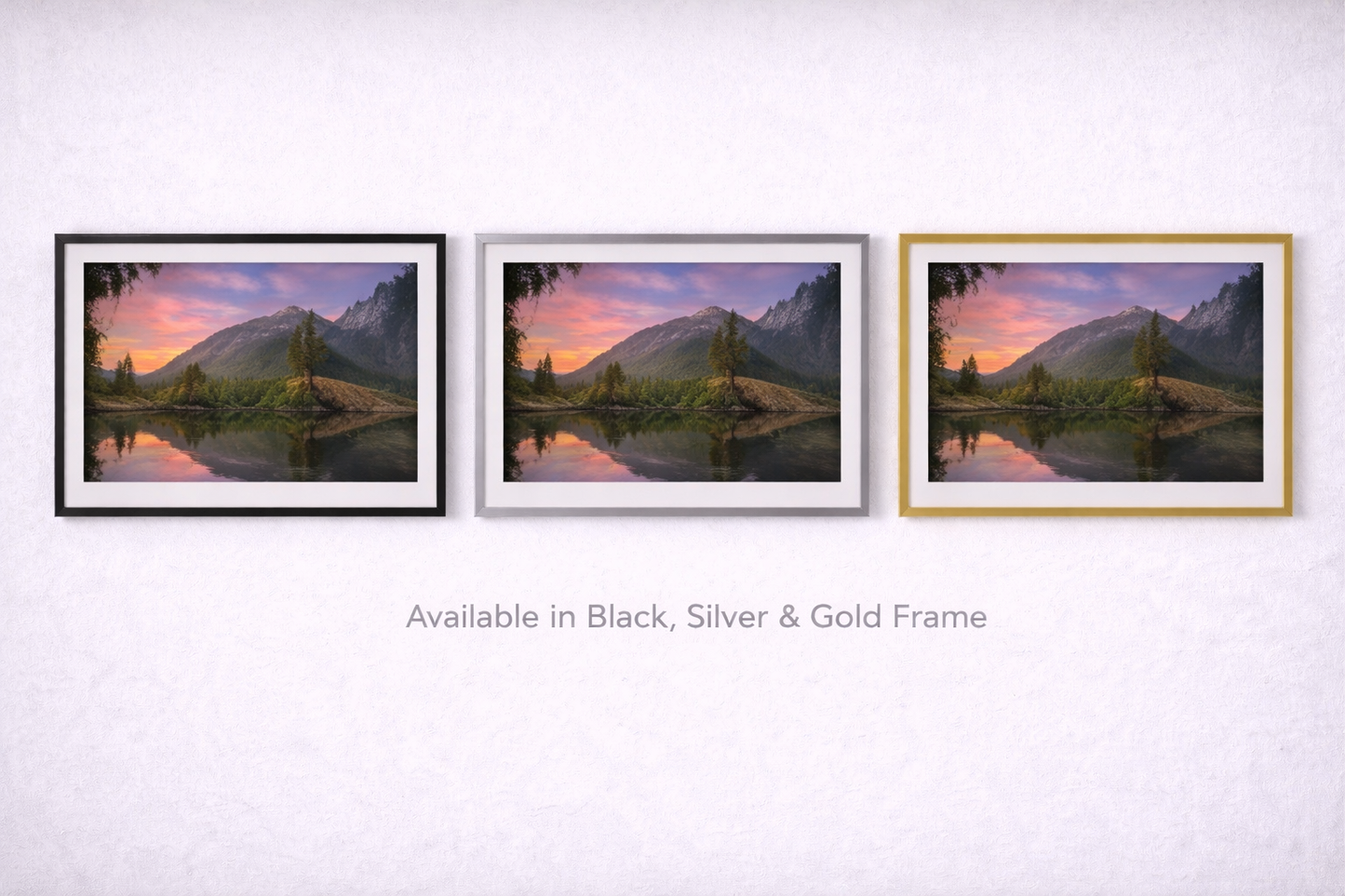 Bavarian Alps Sunset Lake Framed Print – German Landscape Wall Art