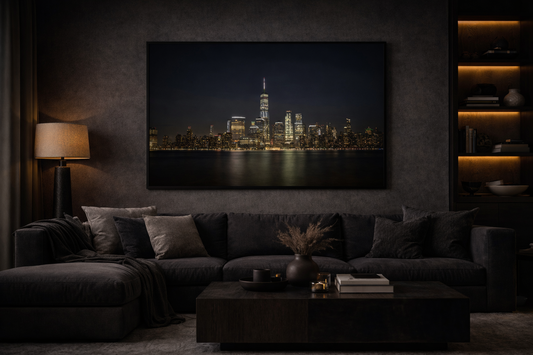 New York Skyline Framed Print – Luxury Night City Wall Art