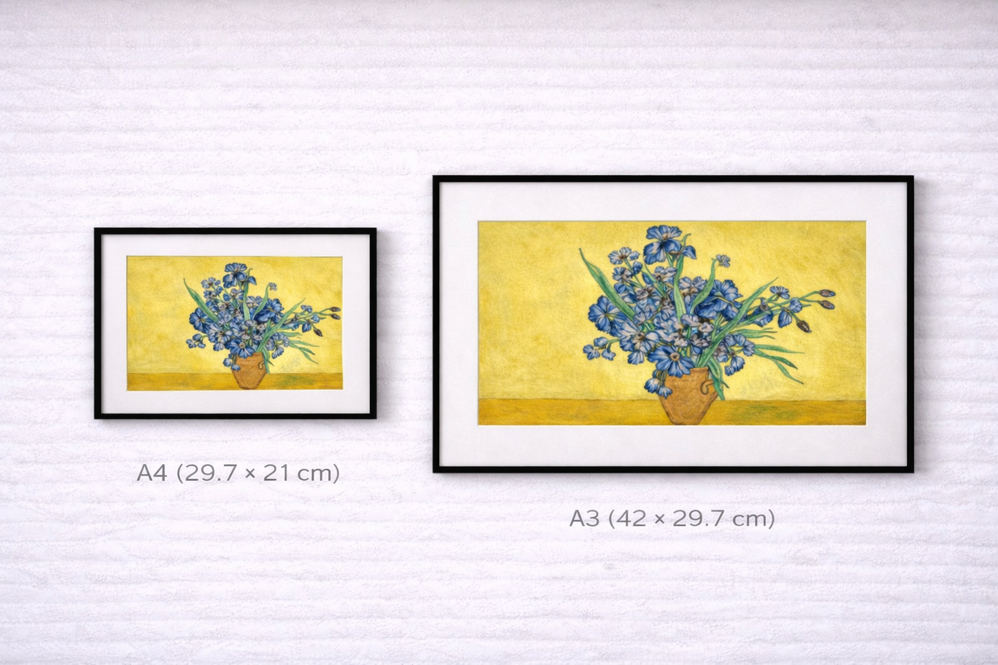 Blue Flowers in a Vase Framed Print – Van Gogh Floral Wall Art