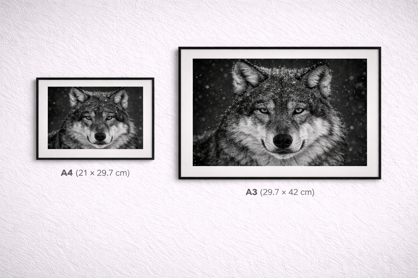 Wolf Framed Print – Minimal Black & White Animal Wall Art