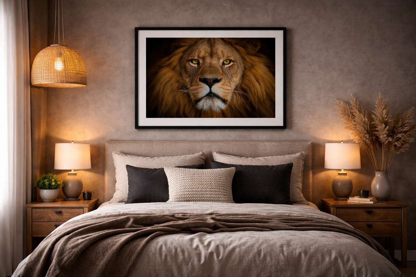 Lion Framed Print – Premium Wildlife Statement Wall Art