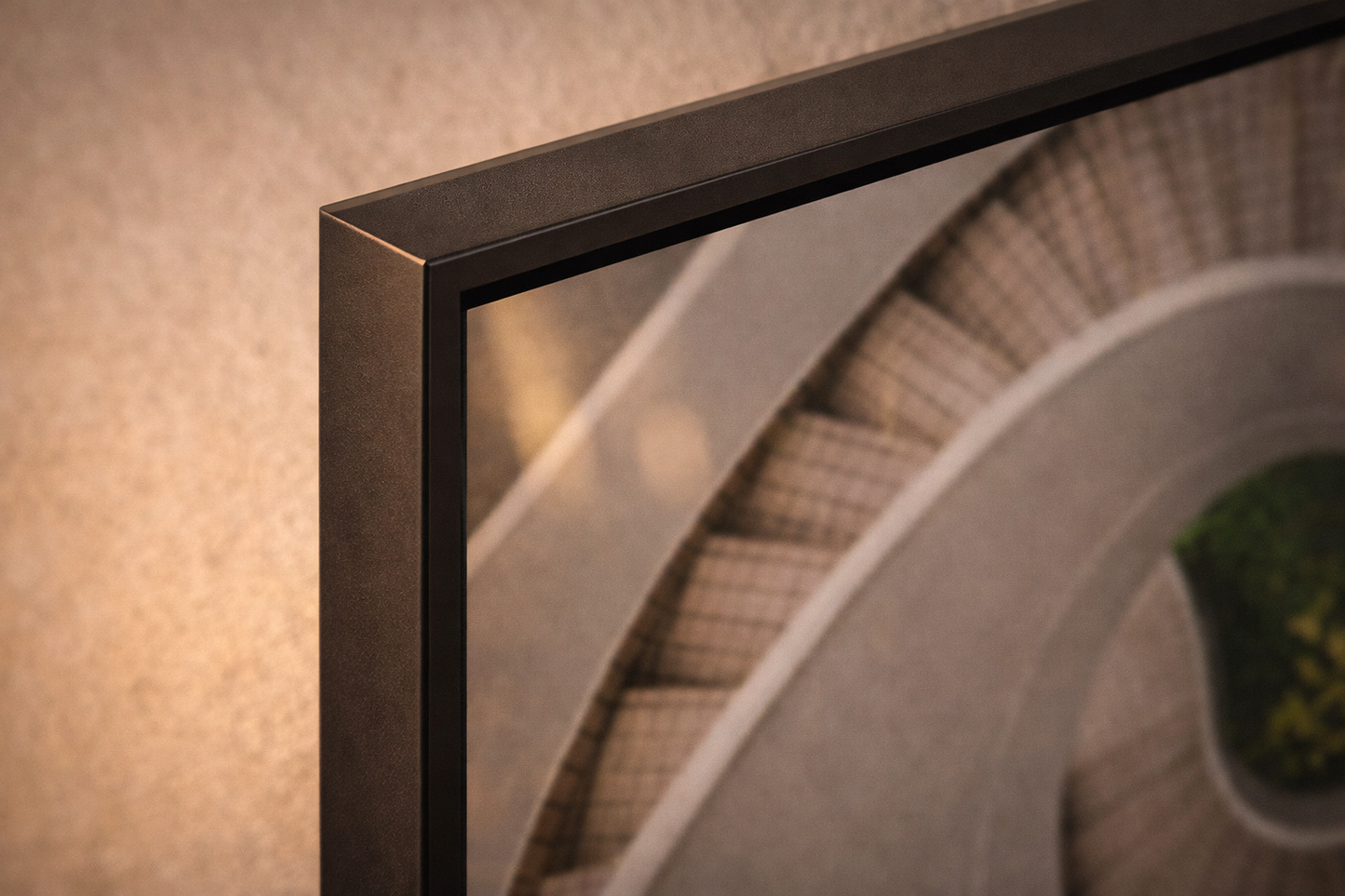 Spiral Staircase Framed Print – Minimalist Neutral Wall Art