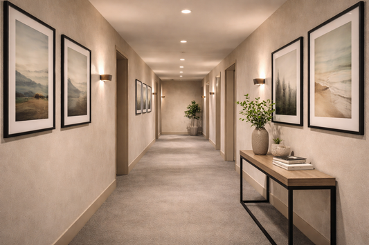 Corridor Flow – Framed Wall Art Set for Office Corridors & Workspaces