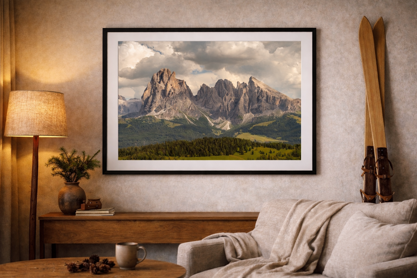 Dolomite Mountain Framed Print – Scenic Landscape Wall Art