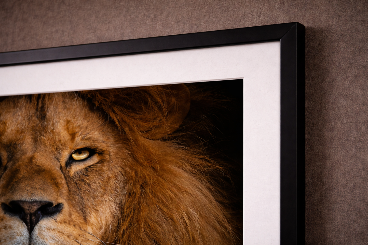 Lion Framed Print – Premium Wildlife Statement Wall Art