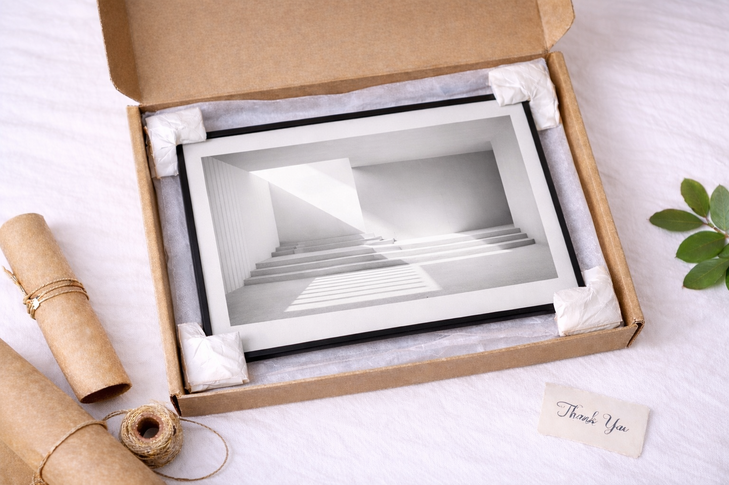 Minimalist Light & Shadow Framed Print – Luxury Neutral Wall Art