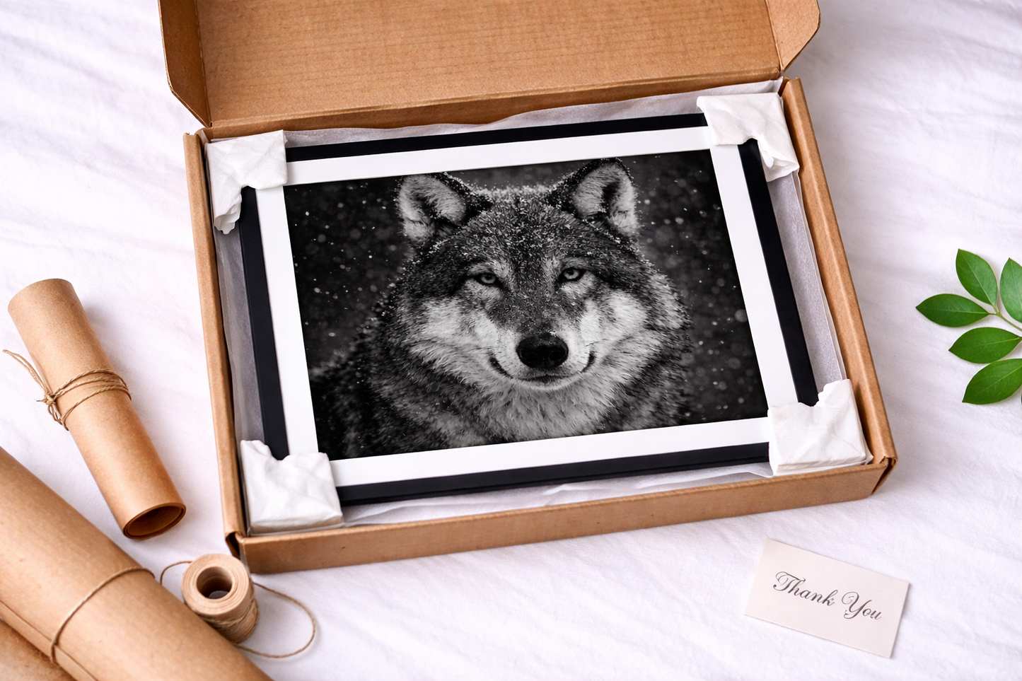 Wolf Framed Print – Minimal Black & White Animal Wall Art