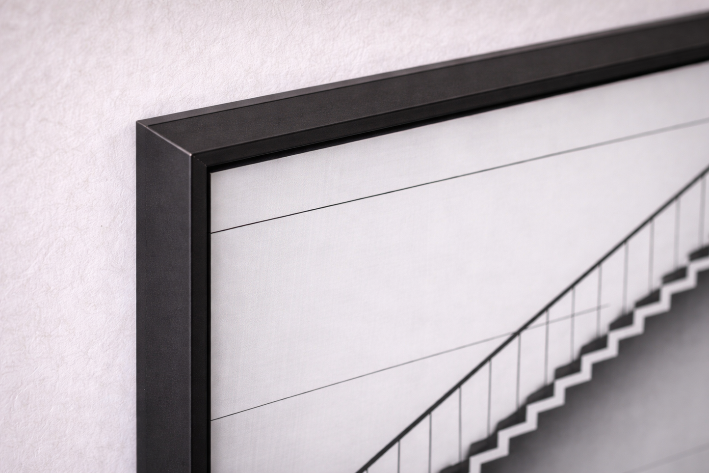 Minimal Staircase Framed Print – Modern Line Wall Art