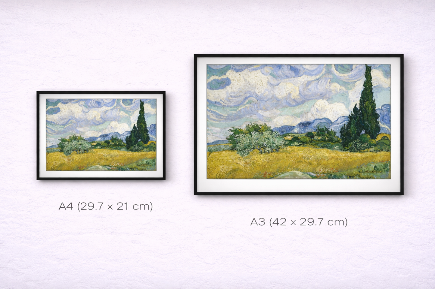 Wheat Fields Framed Print – Van Gogh Landscape Wall Art