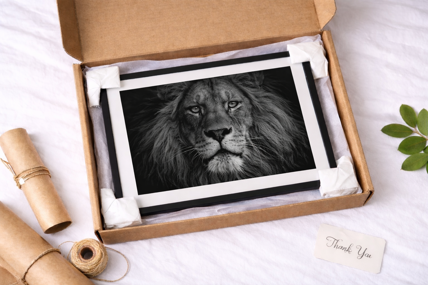 Lion Framed Print – Black and White Animal Wall Art
