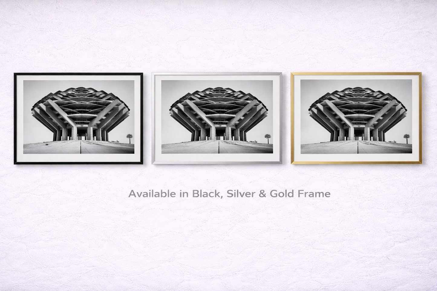 Brutalist Architecture Framed Print – Modern Black & White Wall Art