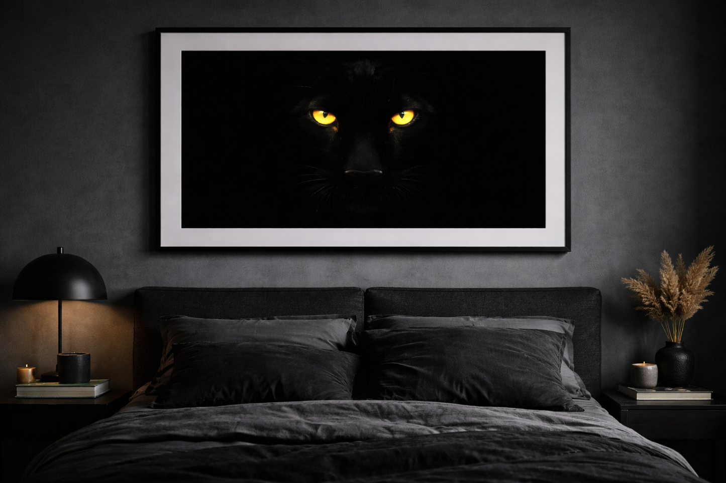Black Panther Framed Print – Dark Luxury Animal Wall Art
