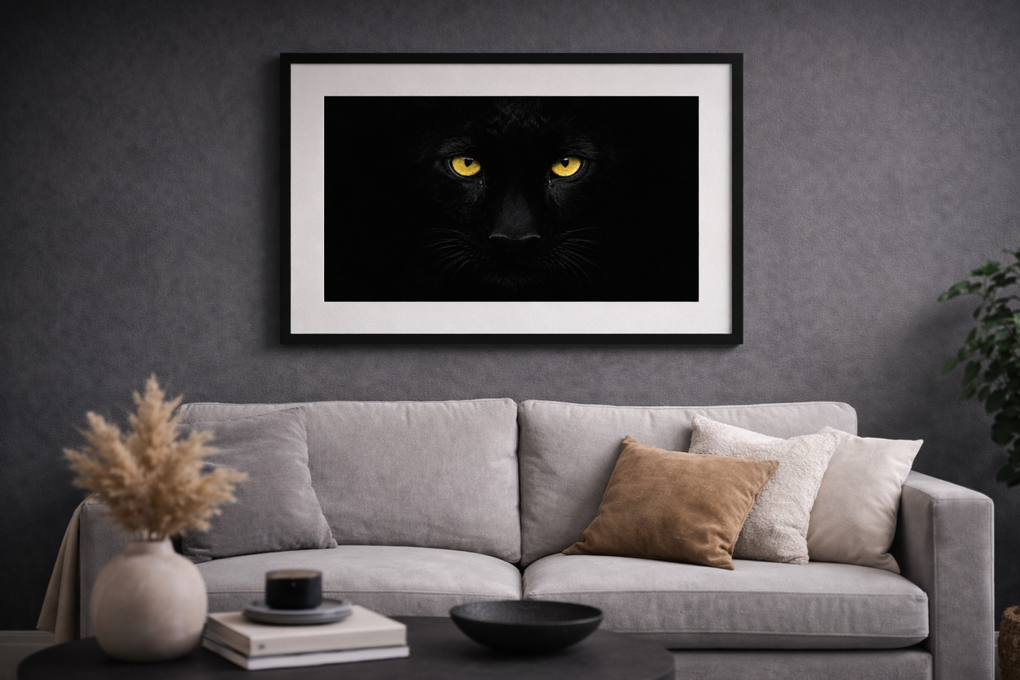 Black Panther Framed Print – Dark Luxury Animal Wall Art