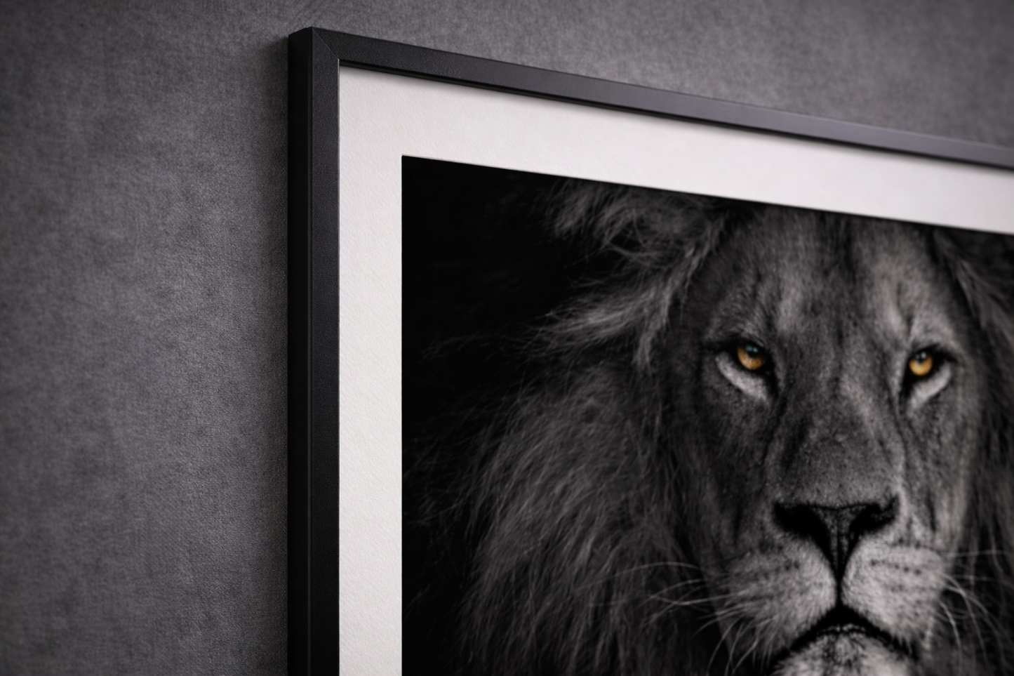 Lion Framed Print – Black and White Animal Wall Art
